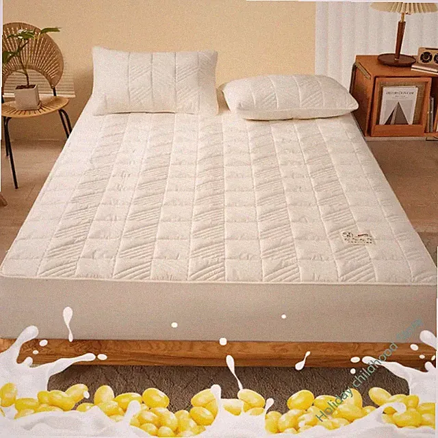 Cotton thickened quilted mattress cover antibacterial mattress protective cover