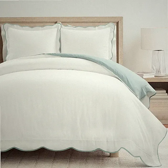 Lush Décor 3pc Full/Queen Coastal Chic Scallop Edge Duvet Set