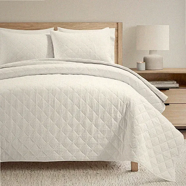 Lush Décor 3pc Full/Queen Haniya Waffle Woven Textured Quilt Set