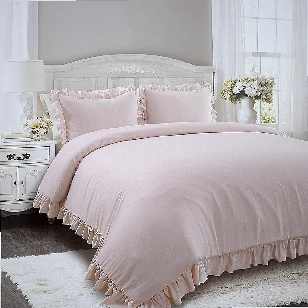 Lush Decor - 16T002998 - Reyna 2pc Comforter Bed Set - Twin XL - Blush