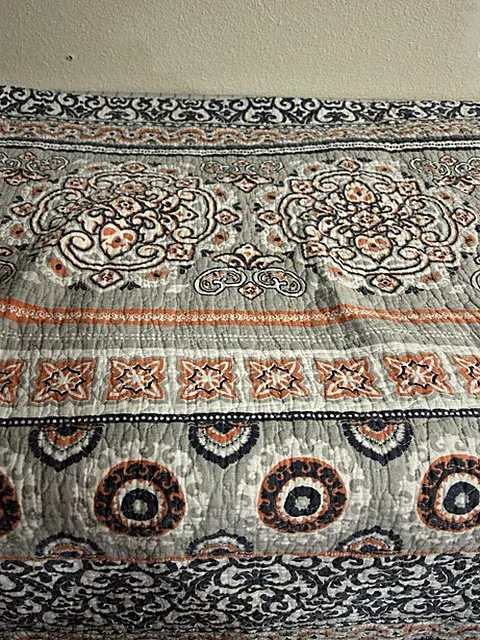 Lush Decor 3 Piece Nesco Quilt Set, King, Navy/Coral