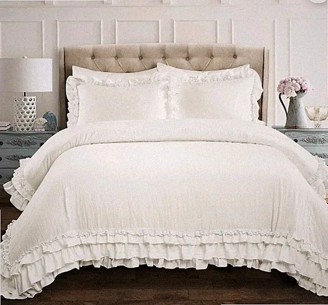 Lush Decor Comforter Soft Ruffled Bedding with Matching Sham Cozy Twin Size