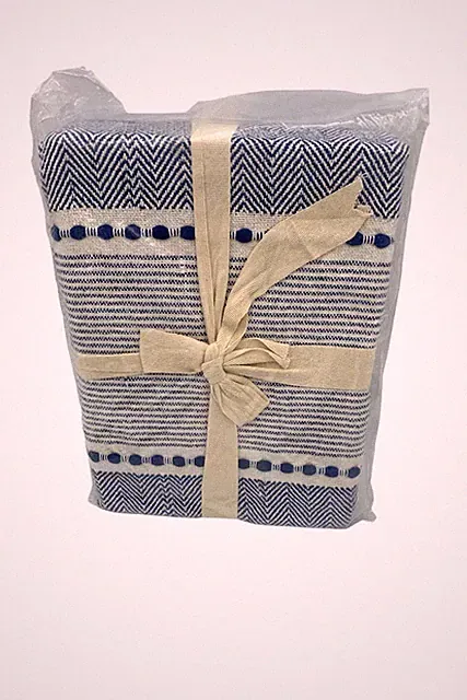 Lush Decor Fall Tassel Throw Blanket Navy White