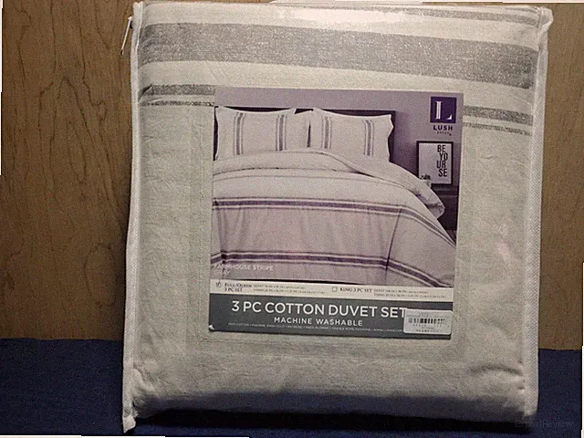 Lush Decor Farmhouse Stripe 3 Piece Reversible Duvet Cover Set Full/Queen -Gray