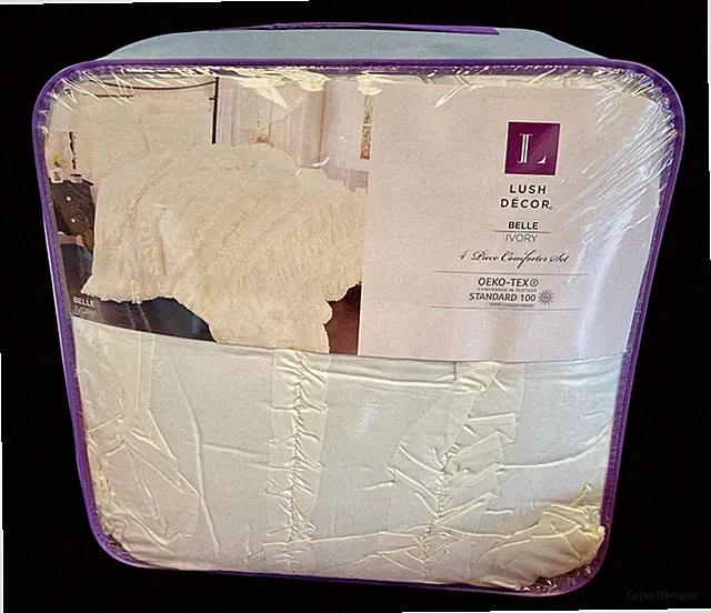 Lush Decor Ivory 4 Piece King Comforter Set OEKO-TEX NWT