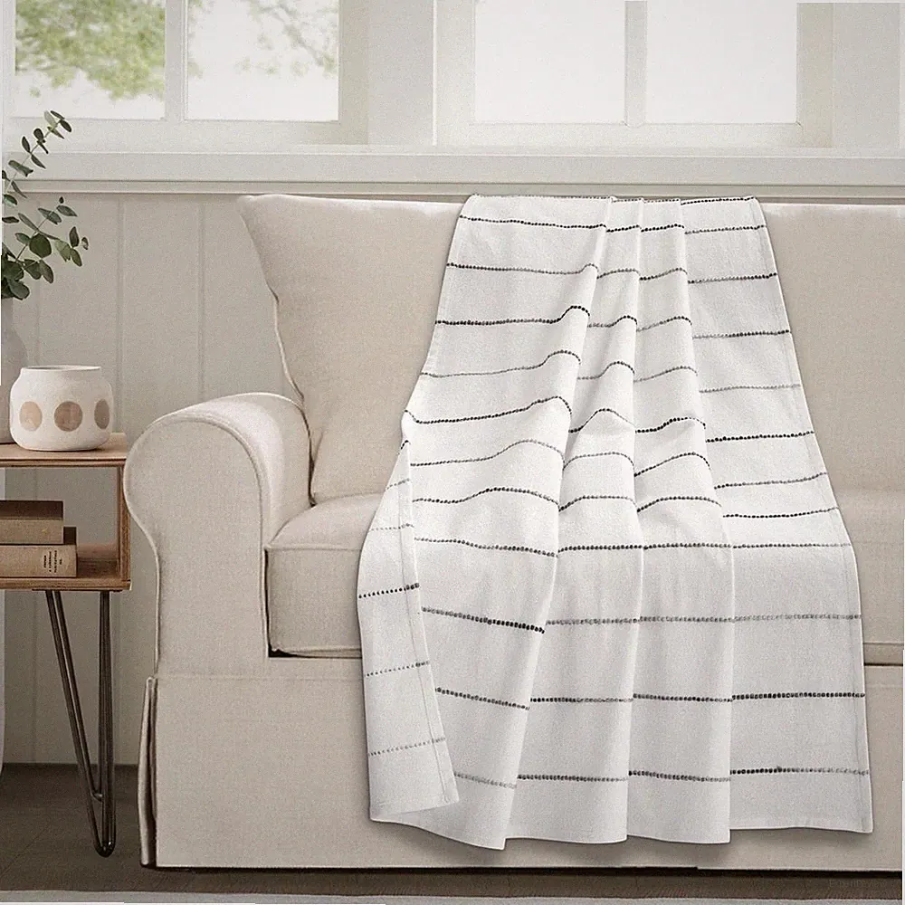 Lush Decor Ombre Stripe Yarn Dyed Cotton Throw Blanket
