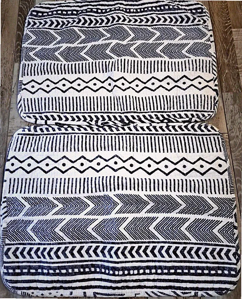 Lush Decor Pillow Shams Hygge Geo 2 Standard Blue White Abstract Quilted Cotton