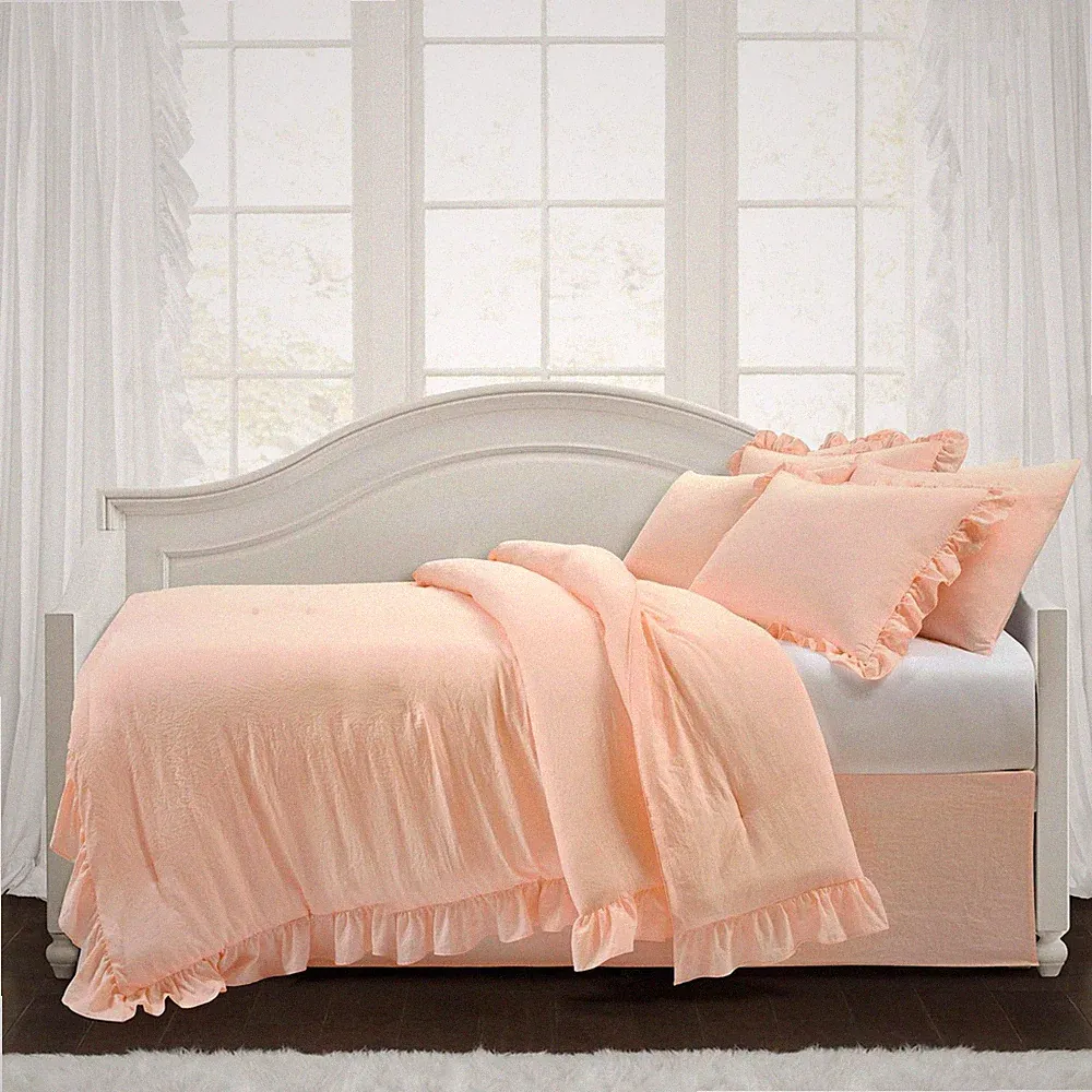 Lush Decor Reyna Ruffle Daybed Cover Set Blush 6 Piece Bedding Set