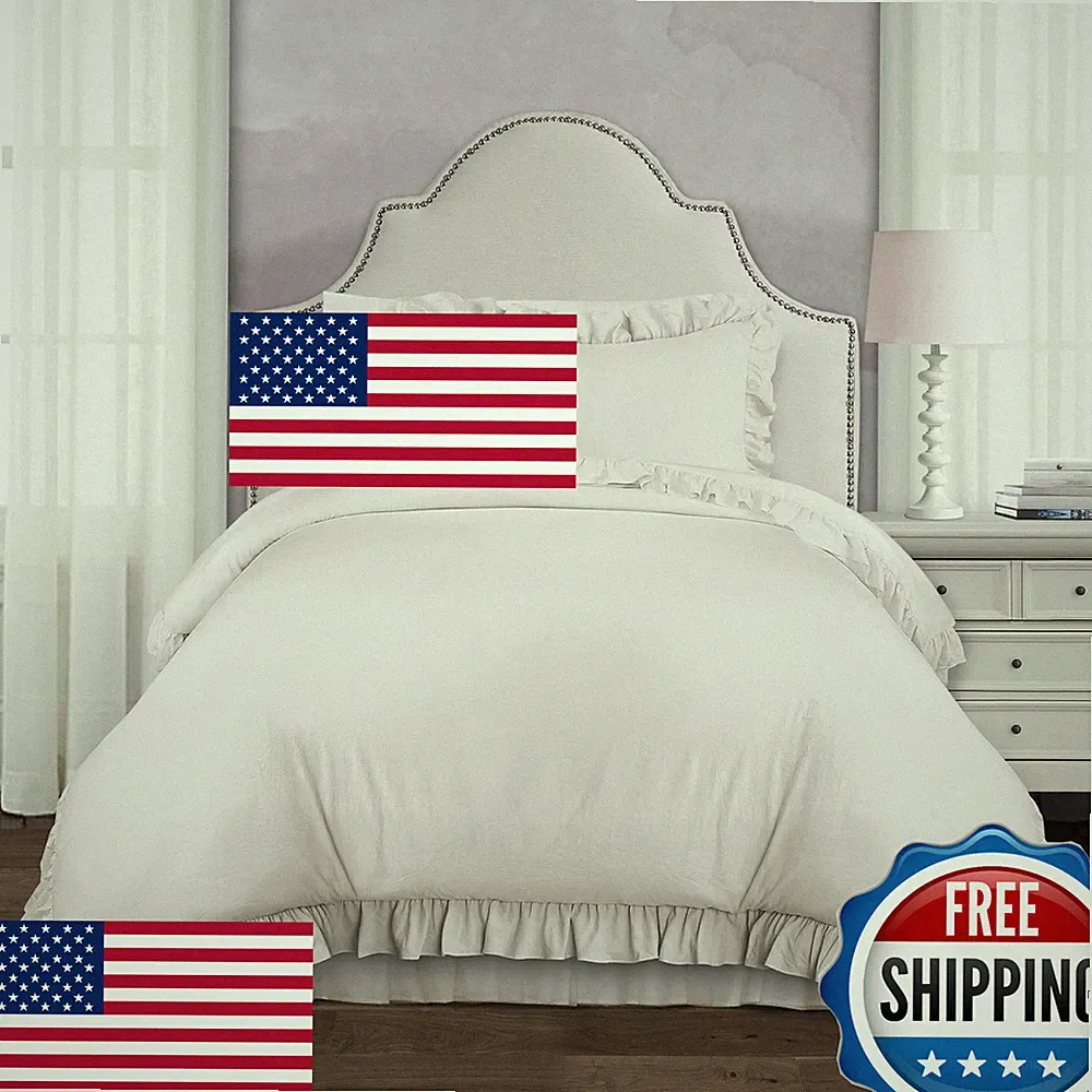 Lush Decor Reyna White Twin XL Comforter Set Soft Ruffled Bedding Matching Sham