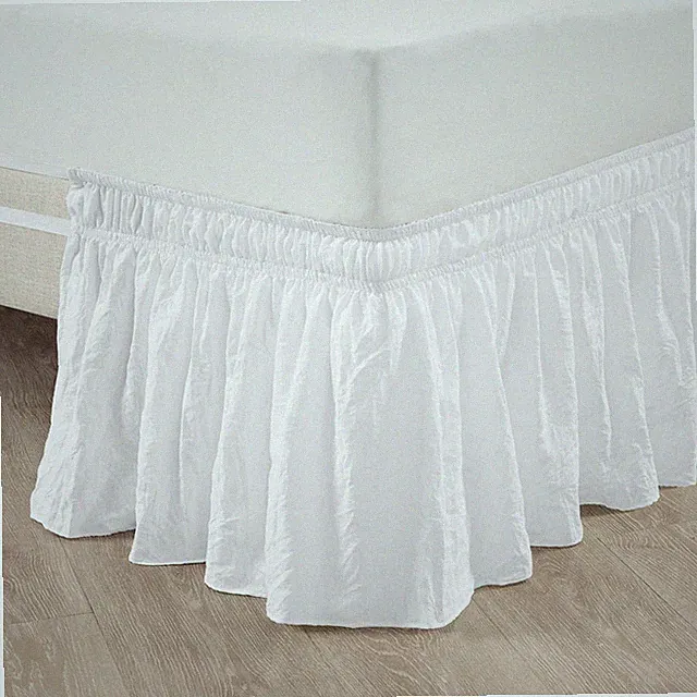 Lush Decor Ruched Ruffle Elastic Easy Wrap Around Bed Skirt Single
