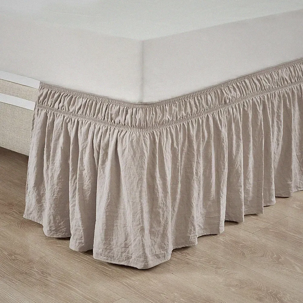 Lush Decor Ruched Ruffle Elastic Easy Wrap Around Bed Skirt Single Queen/King/Ca