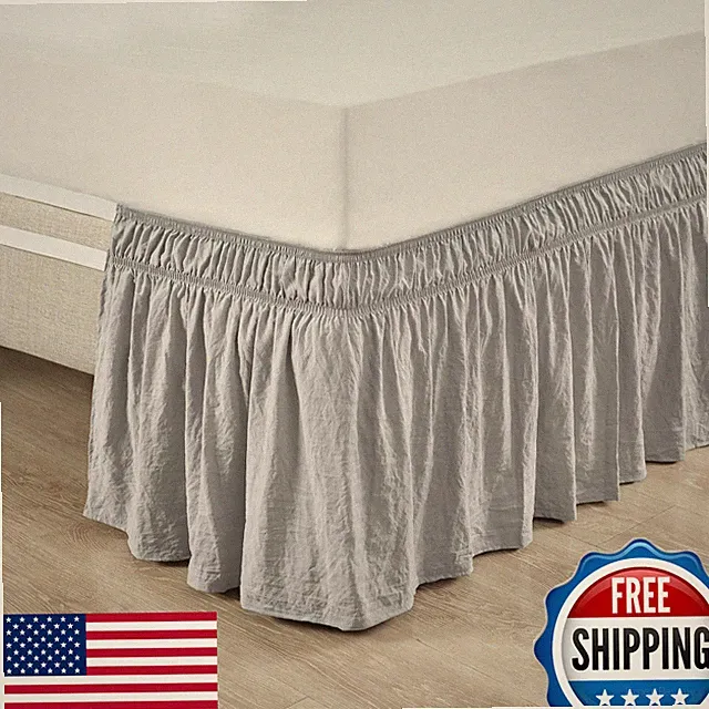 Lush Decor Ruched Ruffle Elastic Wrap Around Bed Skirt Twin/Twin XL