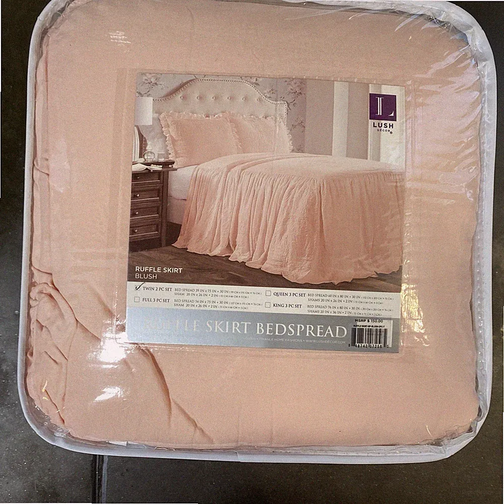 Lush Decor Twin Ruffle Skirt Bedspread Bedding Set, 2 piece