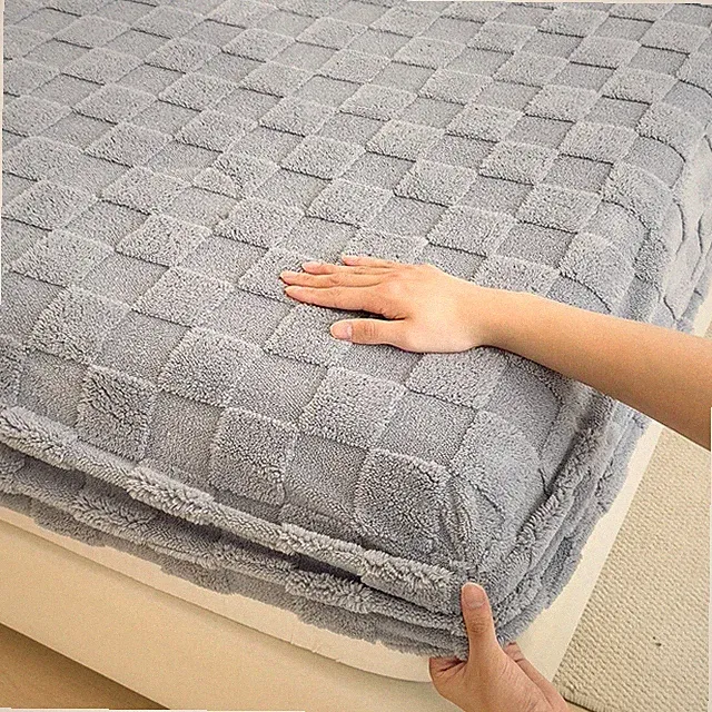 Milk Velvet Mattress Cover Protector Elastic Fitted Bed Sheet Bedspreads Thicken