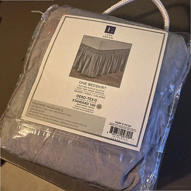 NEW Lush Decor Ruched Ruffle Elastic Easy Wrap Around Bed Skirt Q/K/cal-king