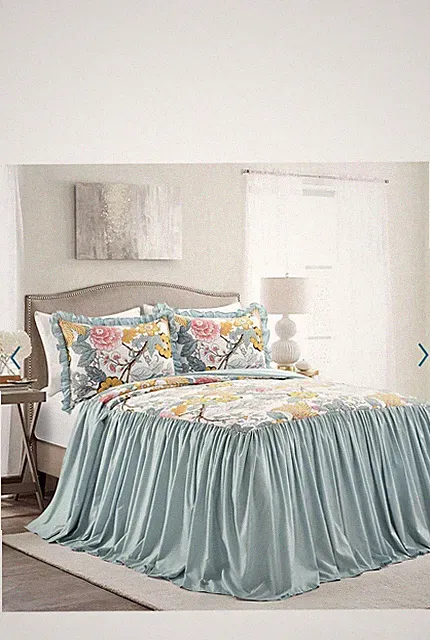 New Lush Decor Sydney Blue Yellow King Bedspread & Shams Set 3pc