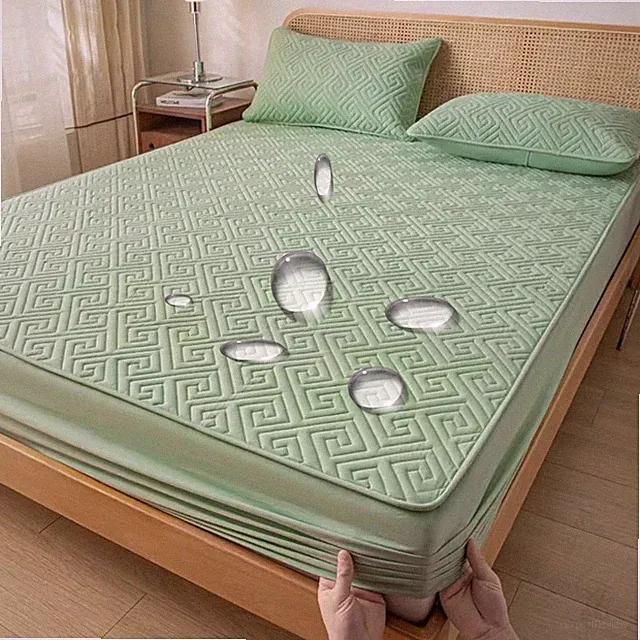 Quilted Mattress Cover Raw Cotton Anti-bacterial Bed Pad Protector Bed Cover