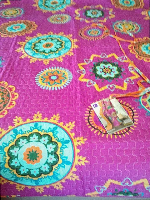 Quilted Throw ADRIANNE BY LUSH DESIGNS 50"X 60" Fuchsia & Orange NWT