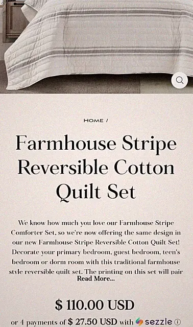 Twin Lush Decor Farmhouse Stripe Reversible Cotton 2 Piece Quilt